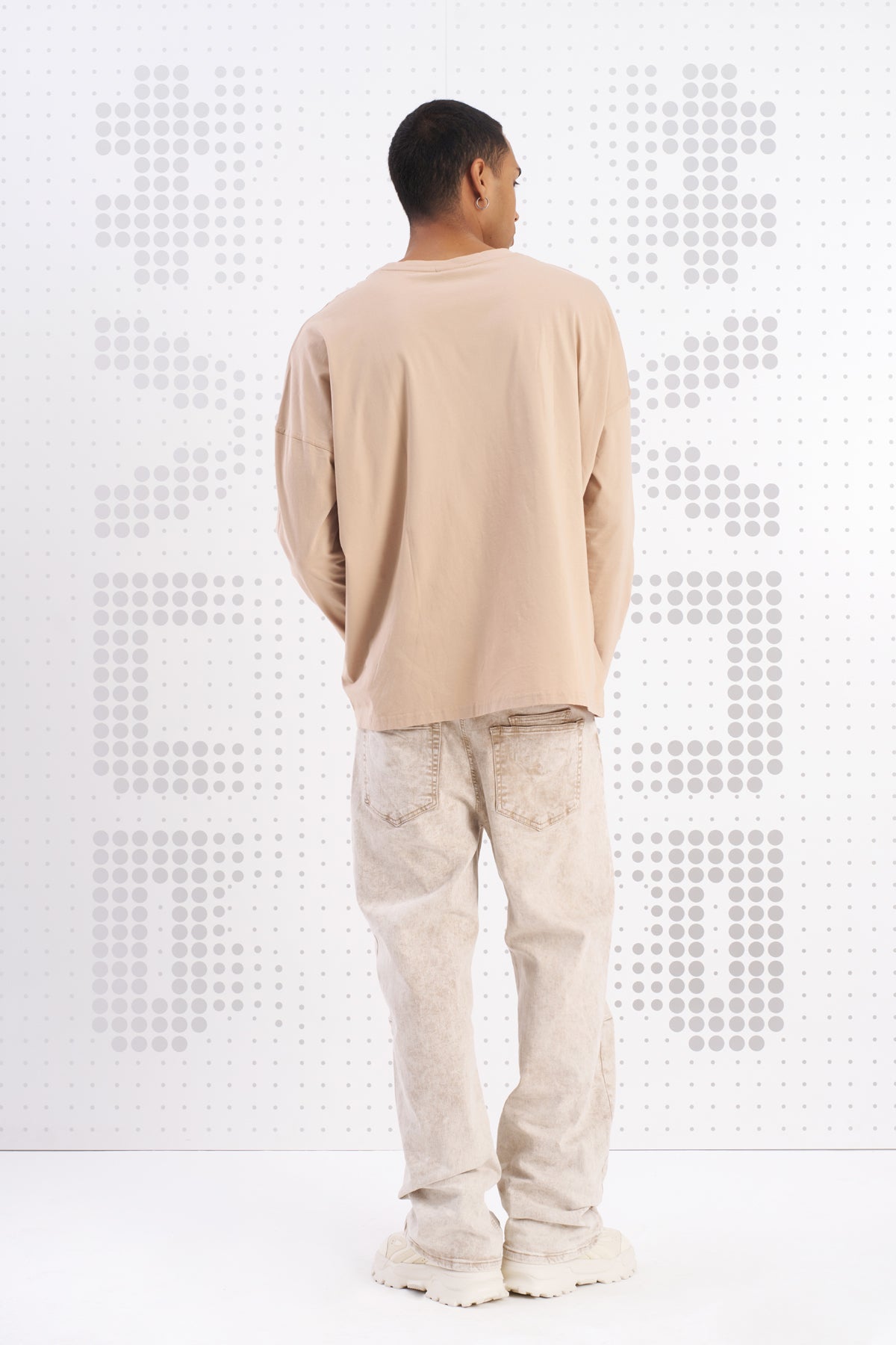 Beige L S T-shirt Mask