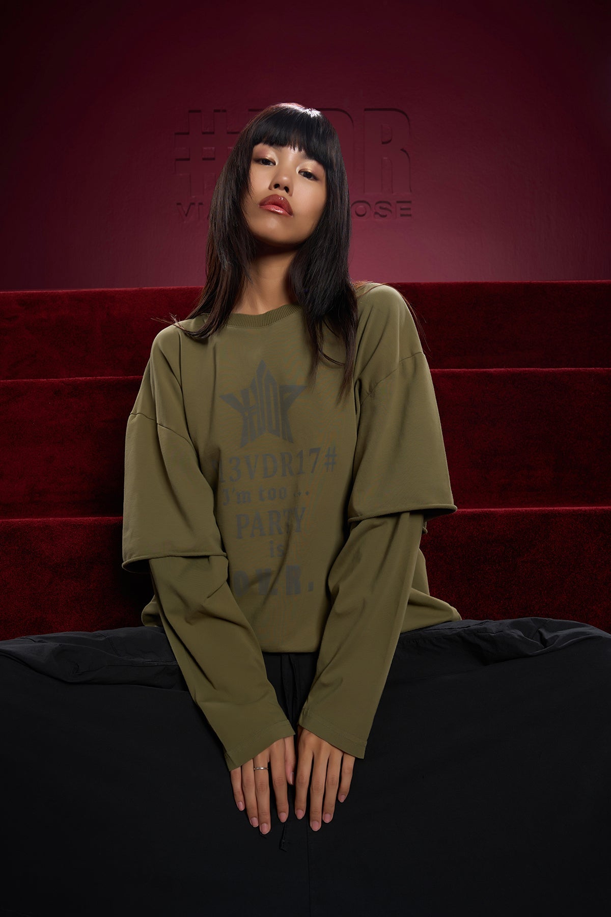 Olive L S T-shirt 16144